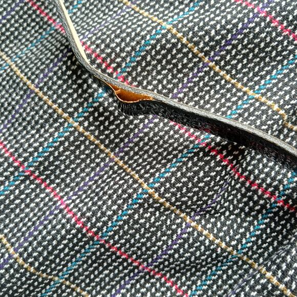 Worthington Vintage Wool Pencil Skirt 16 midi pockets black houndstooth +belt - Picture 16 of 16